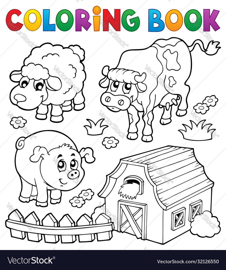 Coloring book with farm animals 6