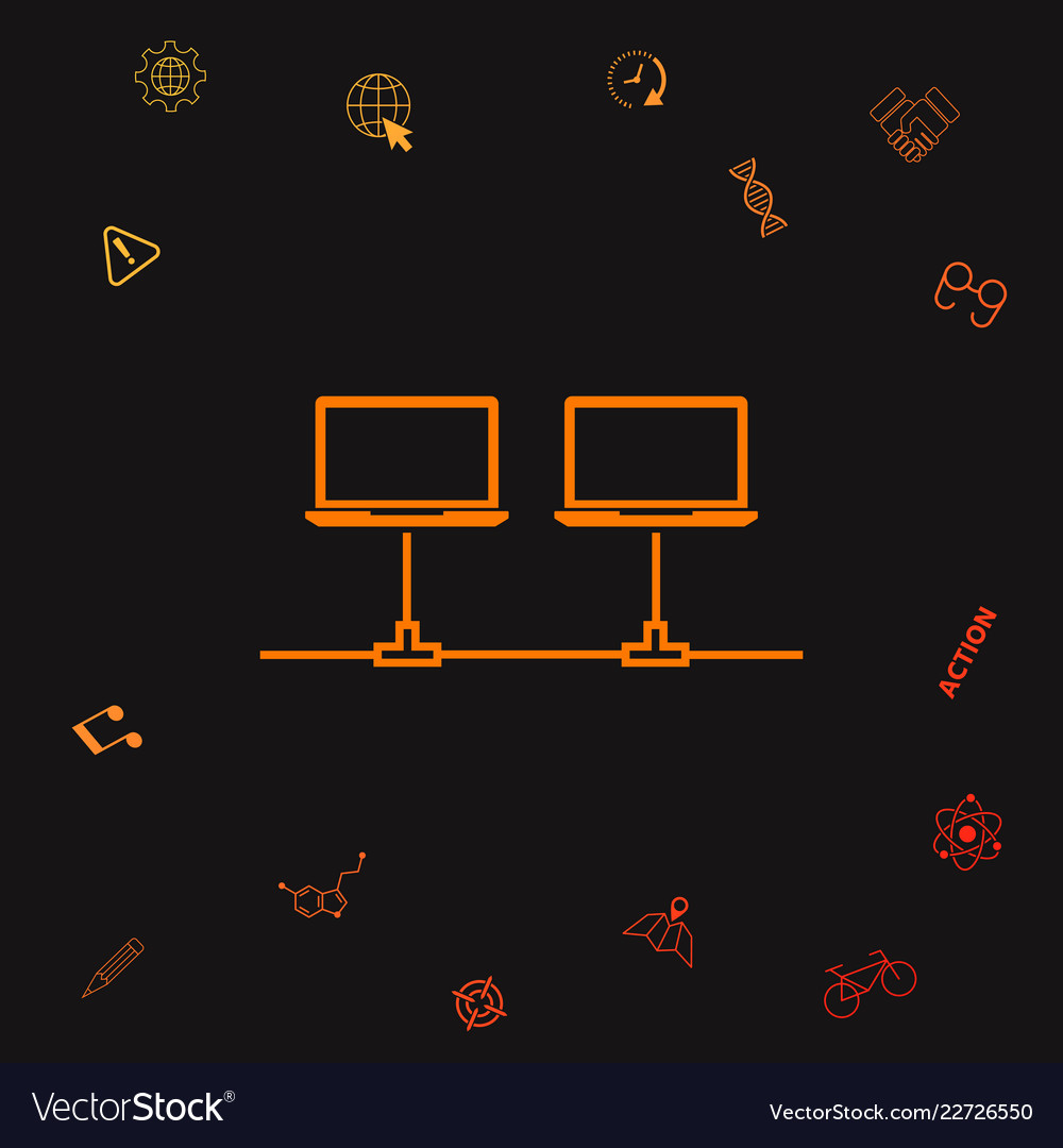 Computer network icon graphic elements