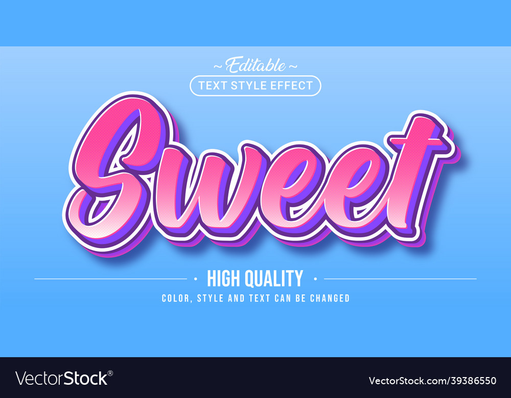Editable text style effect - sweet