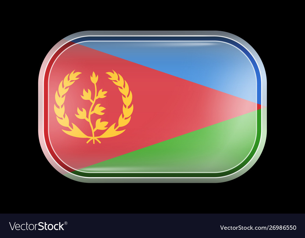 Flag eritrea matted icon rectangular vector image Flag eritrea matted icon rectangular