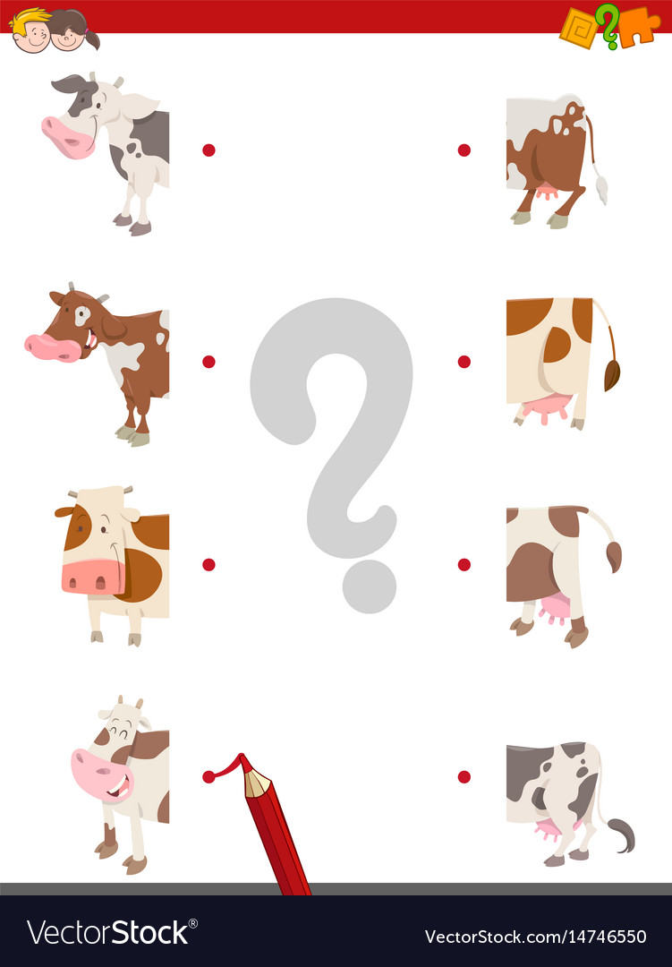 Join the halves of cows Royalty Free Vector Image