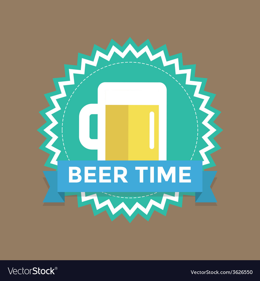 Label with text beer time