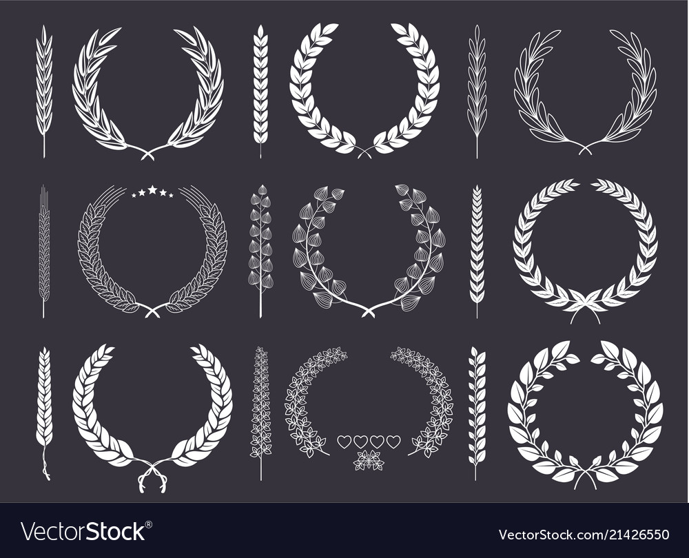 Laurel wreaths and branches collection templates