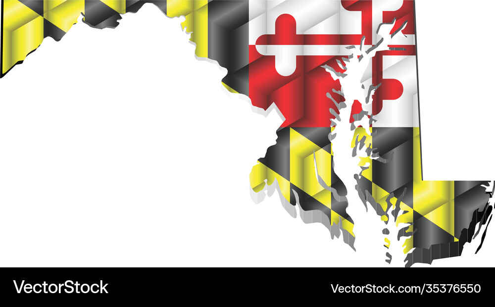 Maryland map from many cubes Royalty Free Vector Image