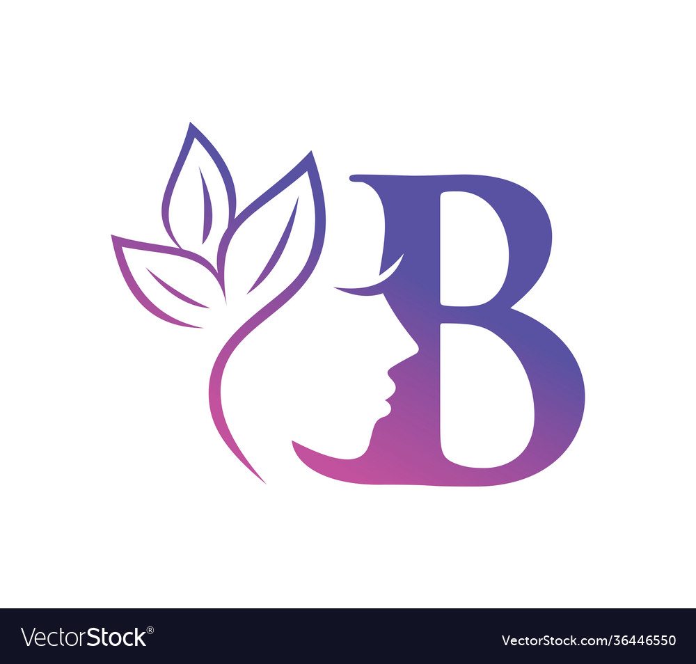 Monogram Beauty Logo Initial Letter B Royalty Free Vector