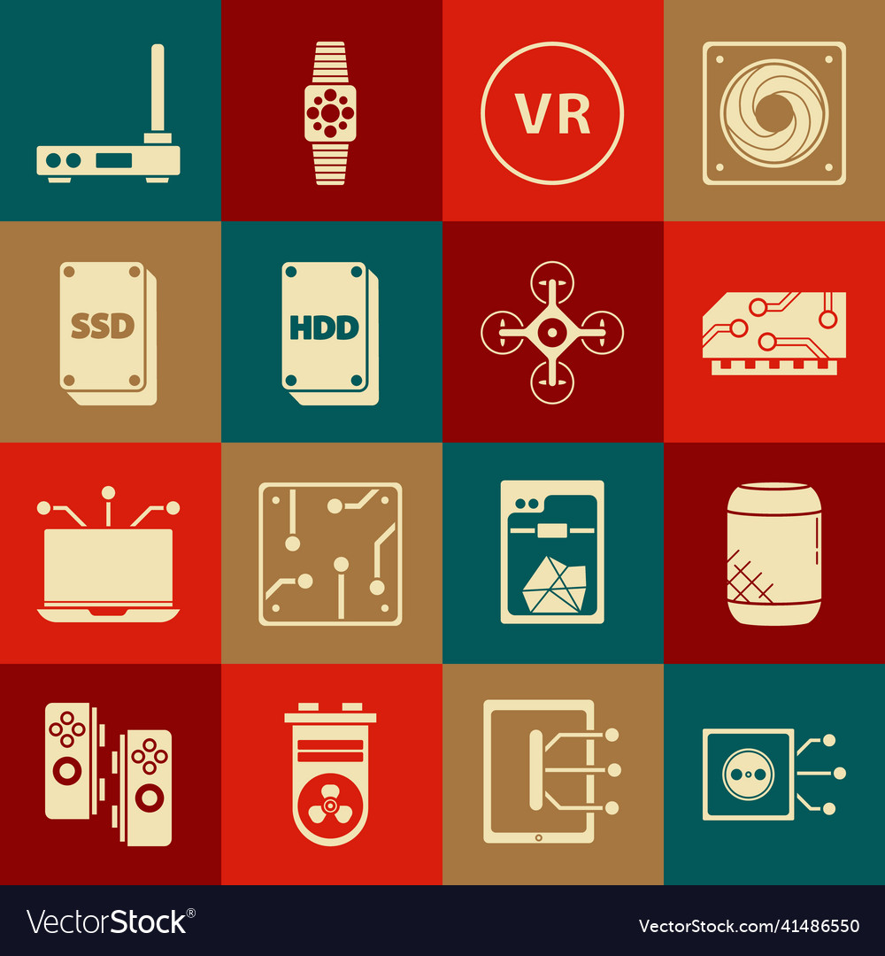 Set remote control voice assistant ram random vector image Set remote control voice assistant ram random
