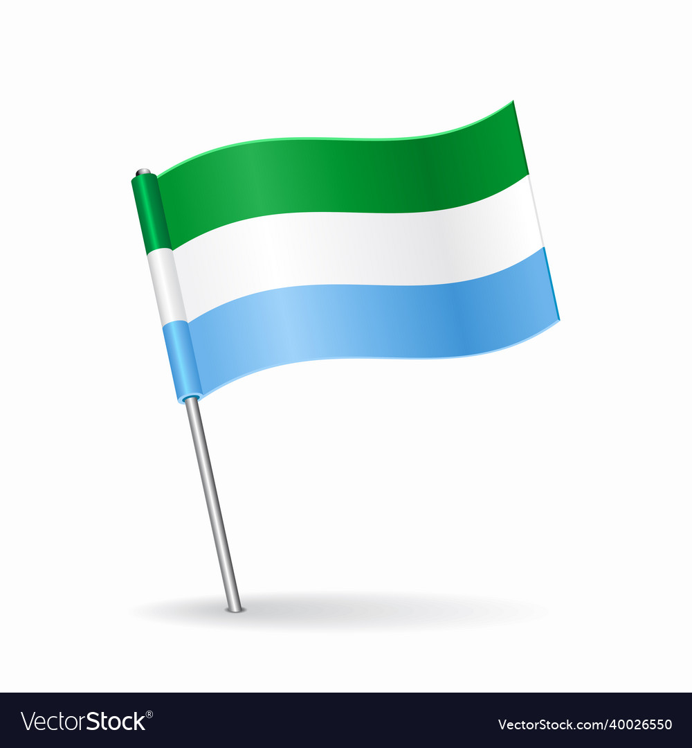 Sierra leone flag map pointer layout Royalty Free Vector