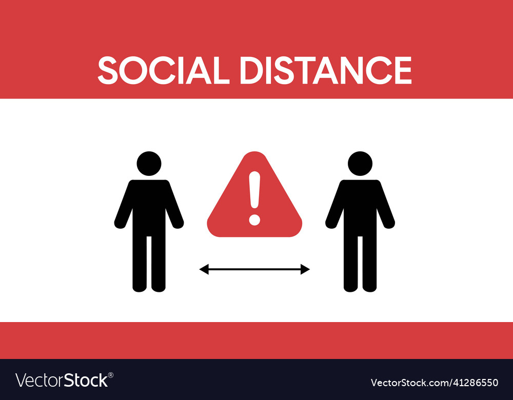 Social distancing icon or sign