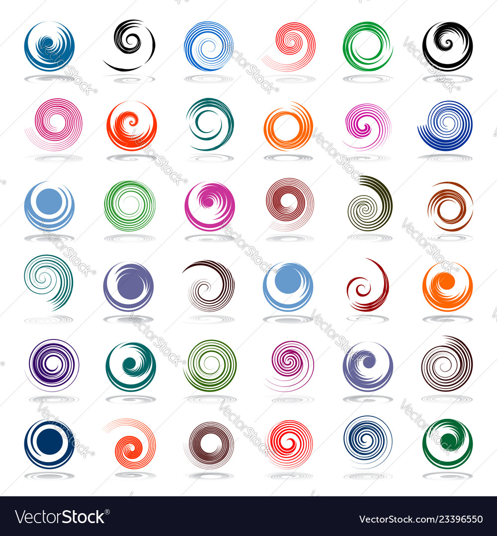 Spiral design elements Royalty Free Vector Image