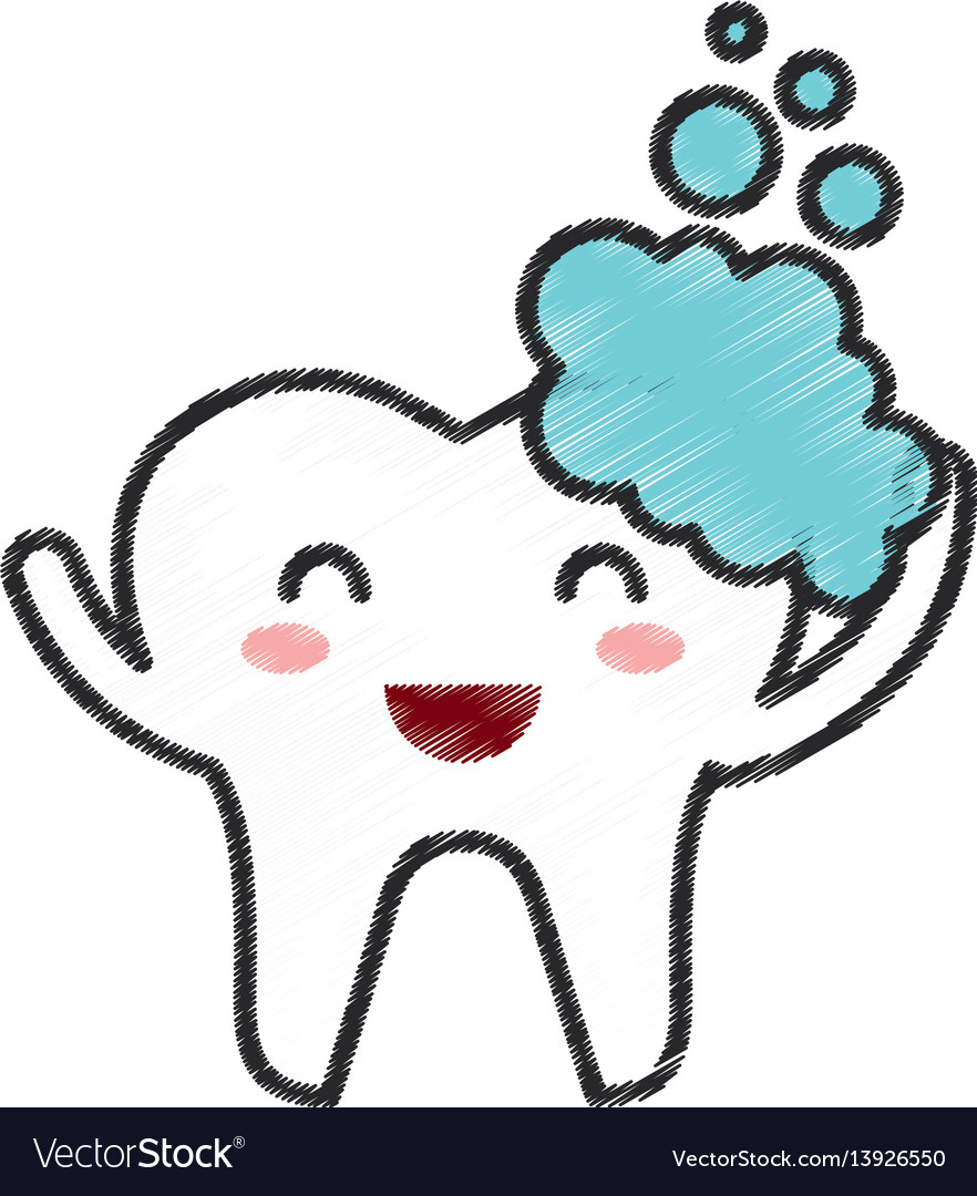 Tooth with toothpaste character icon