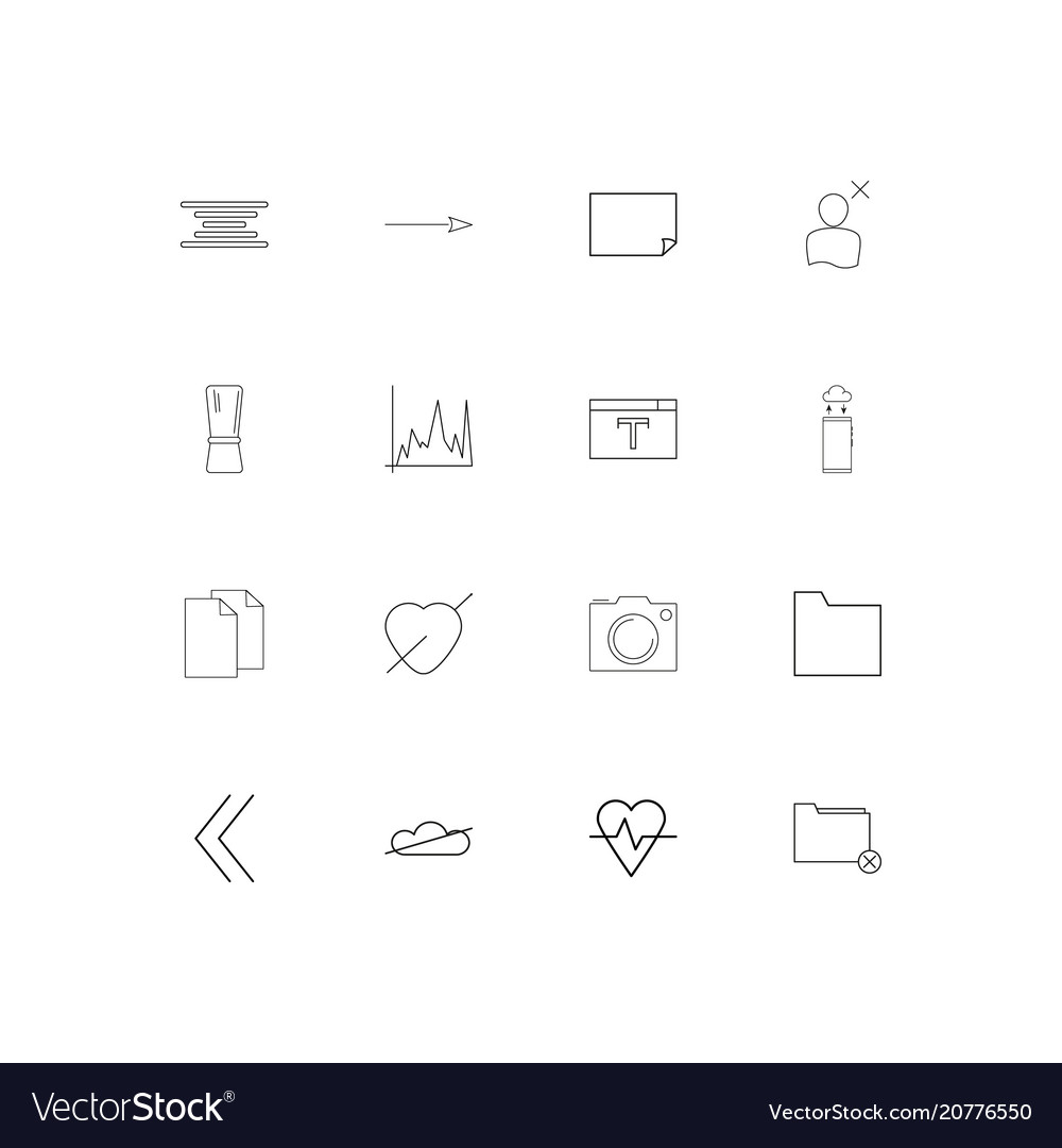 Web linear thin icons set outlined simple