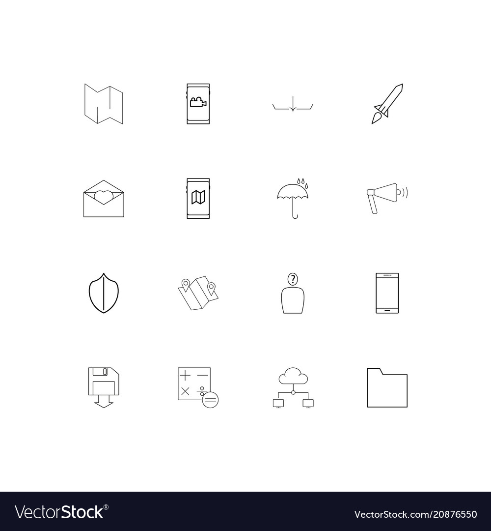 Web linear thin icons set outlined simple