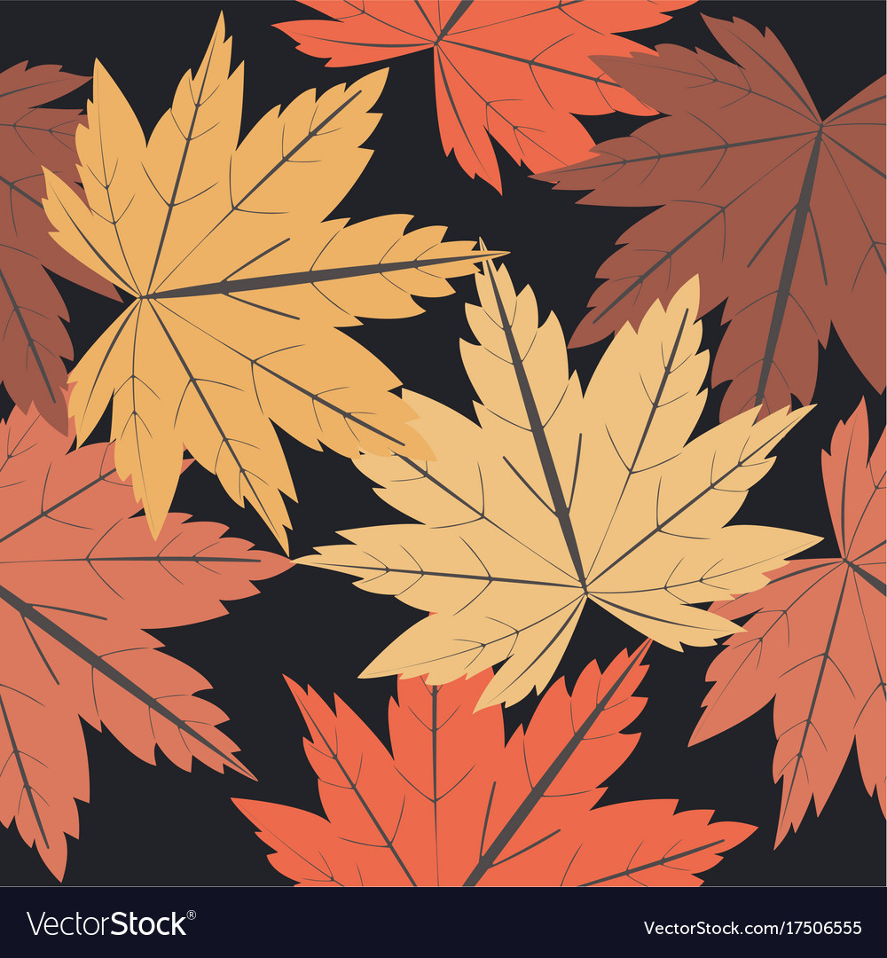 Autumn endless pattern with maple leaves