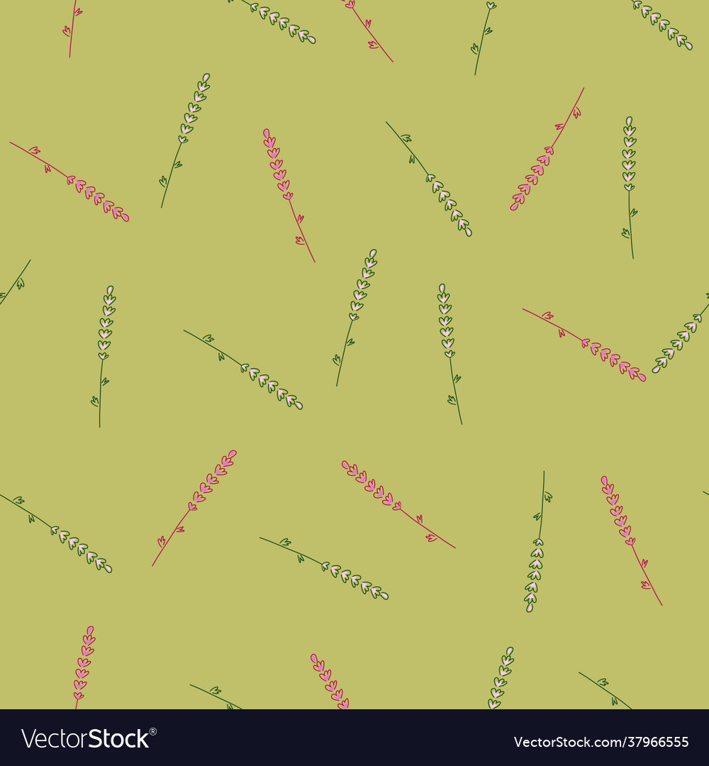 Botanic abstract seamless pattern with random