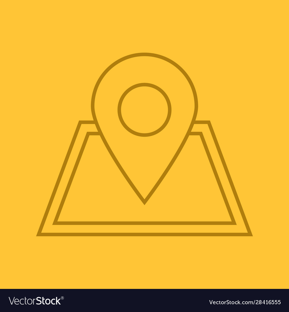 Building location pinpoint color linear icon real vector image Building location pinpoint color linear icon real