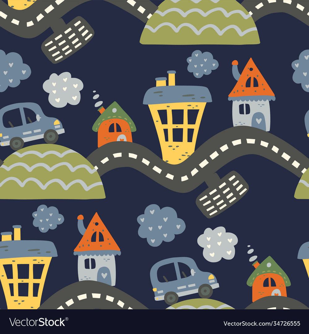 City car seamless pattern