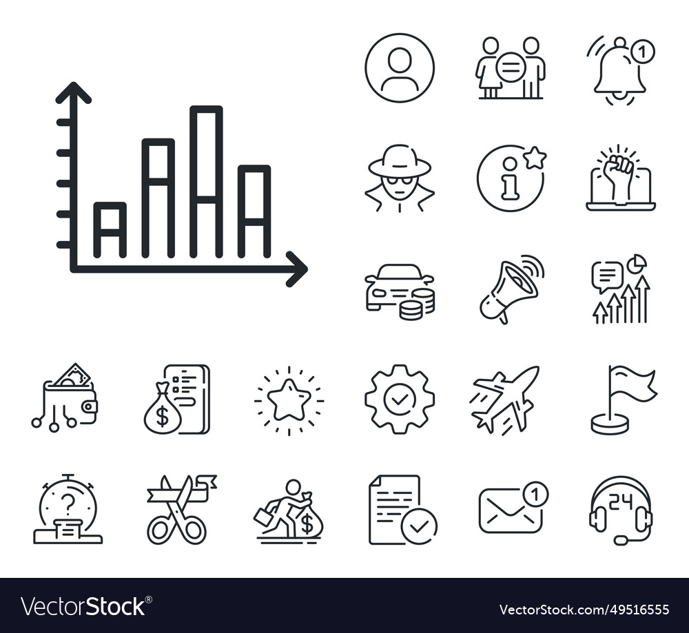 Diagram graph line icon column chart sign vector image Diagram graph line icon column chart sign