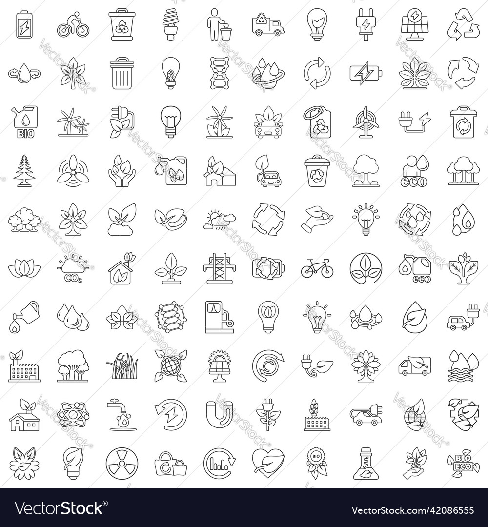 Eco environment icons set in flat style ecology