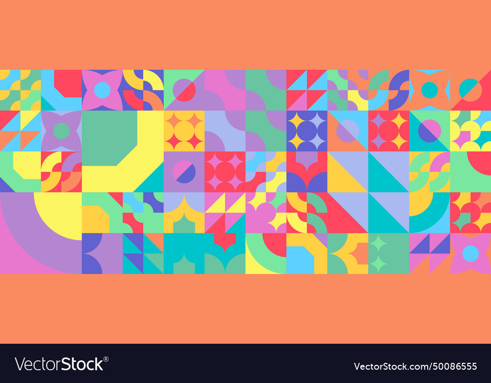 Geometric minimal pattern mosaic simple colorful Vector Image Geometric minimal pattern mosaic simple colorful