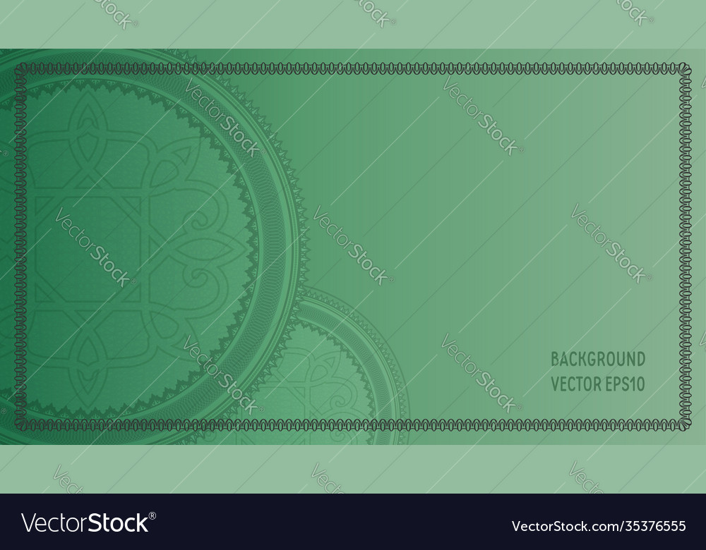 Green background with abstract circular pattern