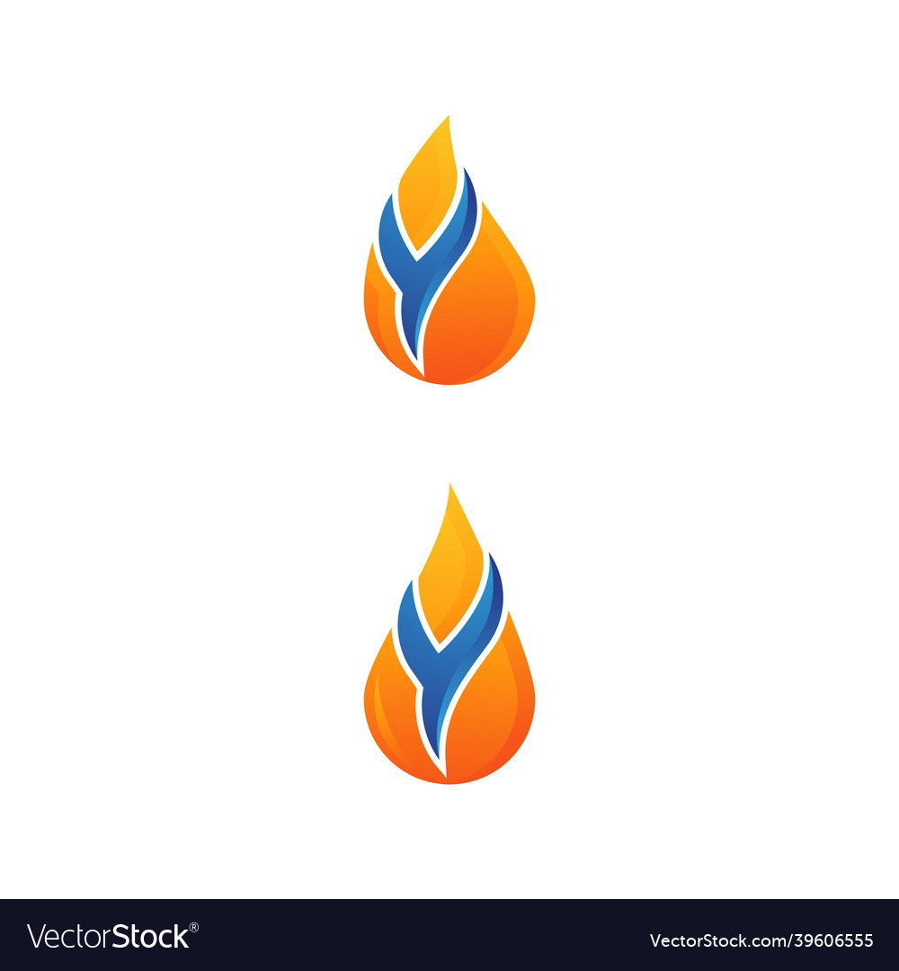 Hot flame fire icon vector image Hot flame fire icon