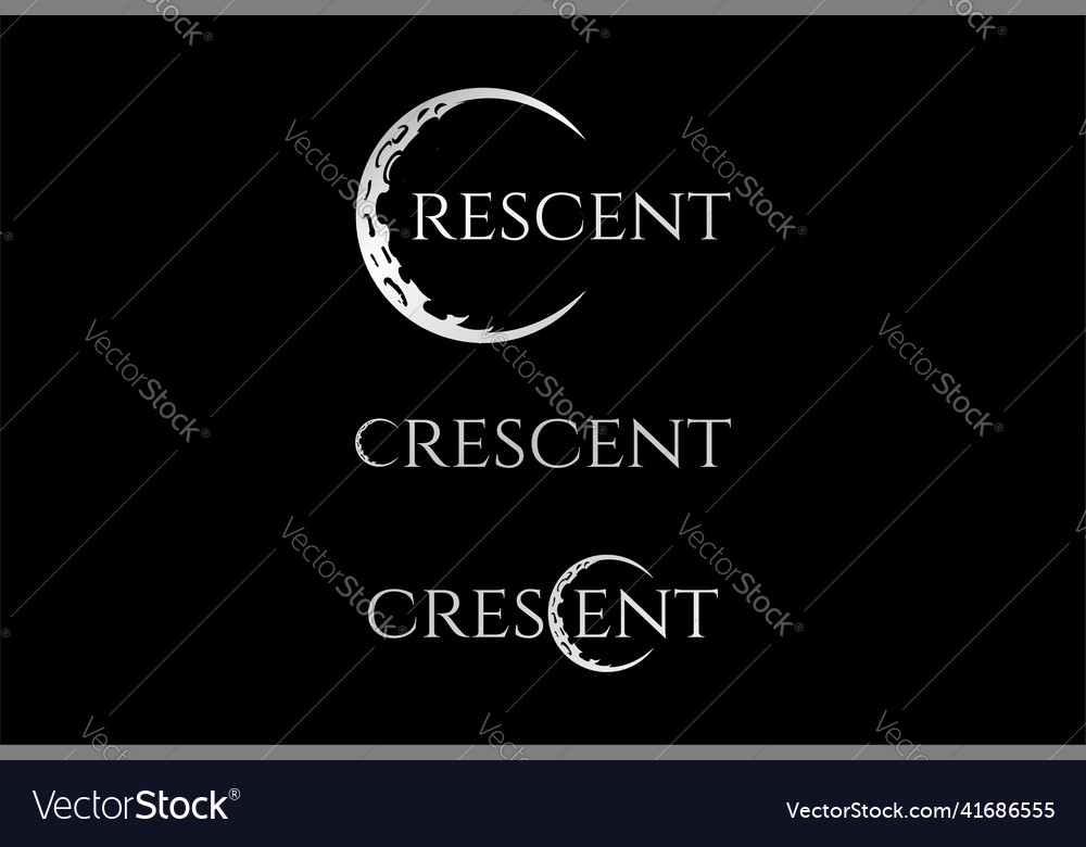 Initial c for crescent moon letter text word font