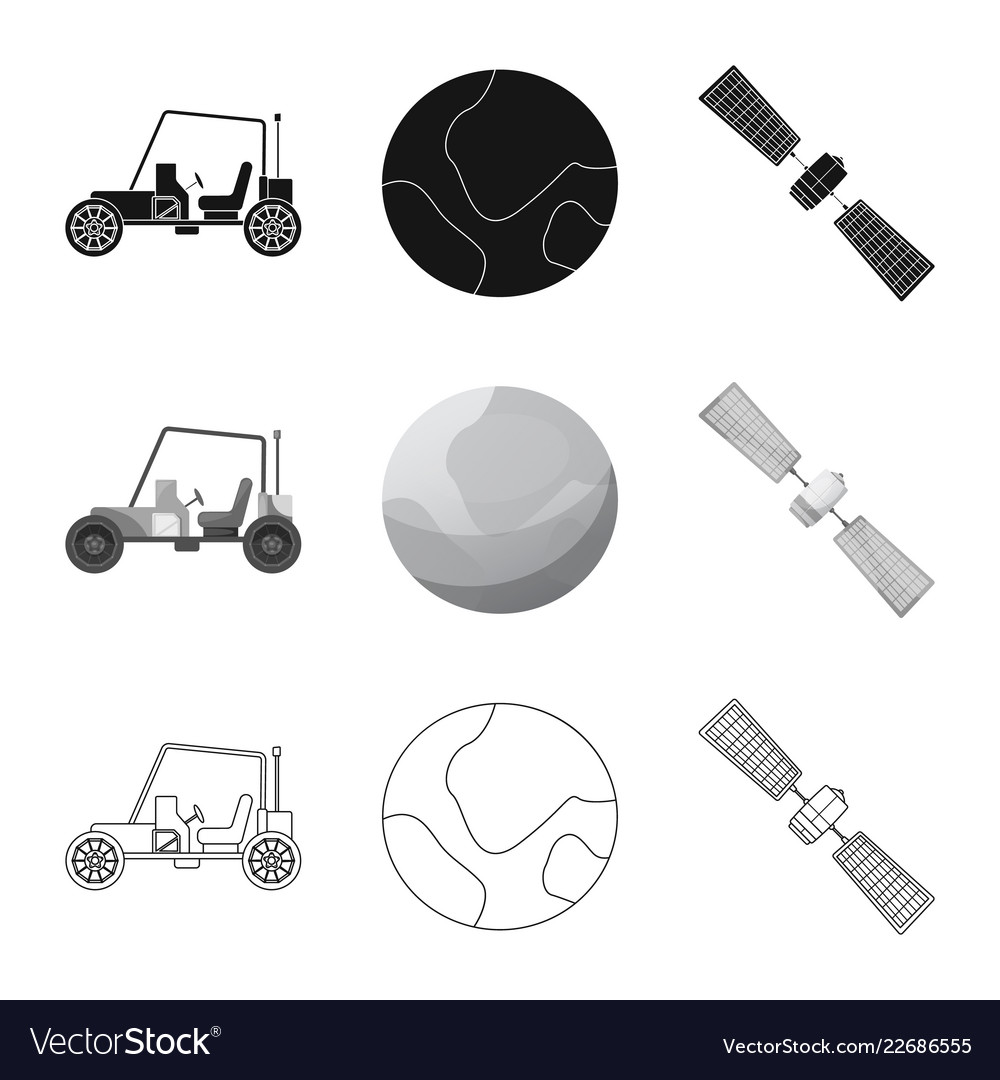 Isolated object of mars and space logo set vector image Isolated object of mars and space logo set