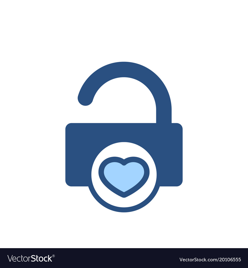 Lock love open security icon