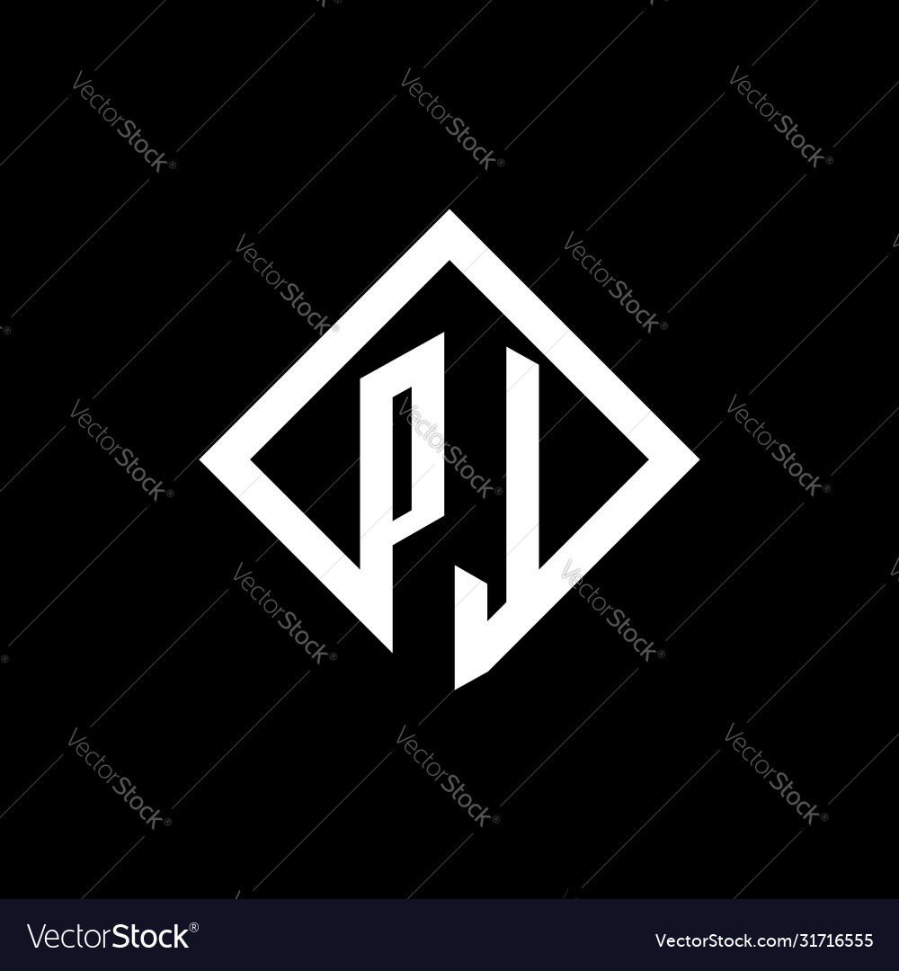 Pl logo monogram with square rotate style design vector image Pl logo monogram with square rotate style design