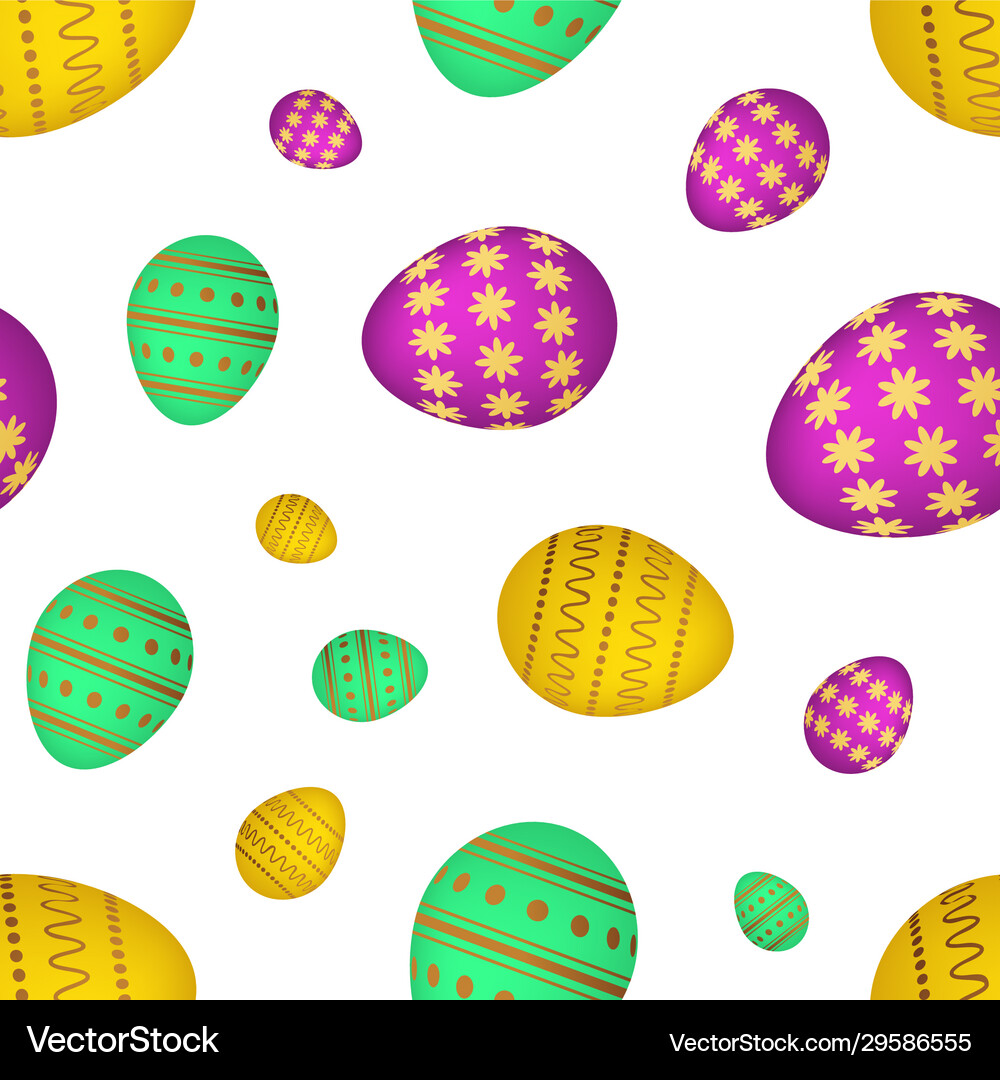 Seamless pattern with colorful easter eggs Vector Image
