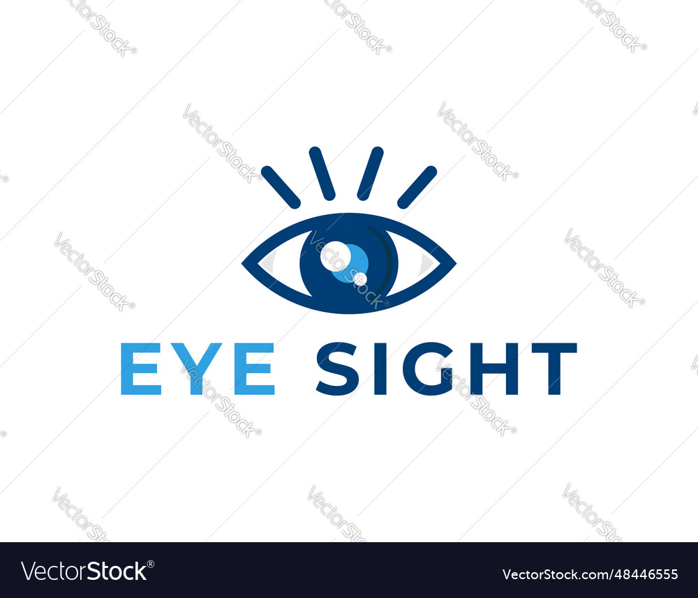 Simple blue eye sight logo design template