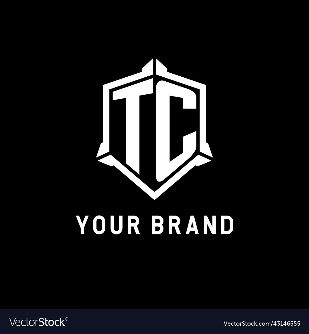 Tc logo initial with shield shape design style
