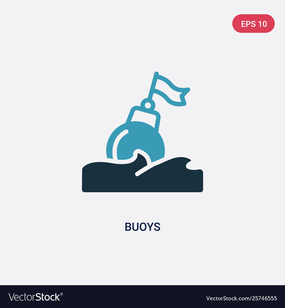 Two color buoys icon from nautical concept