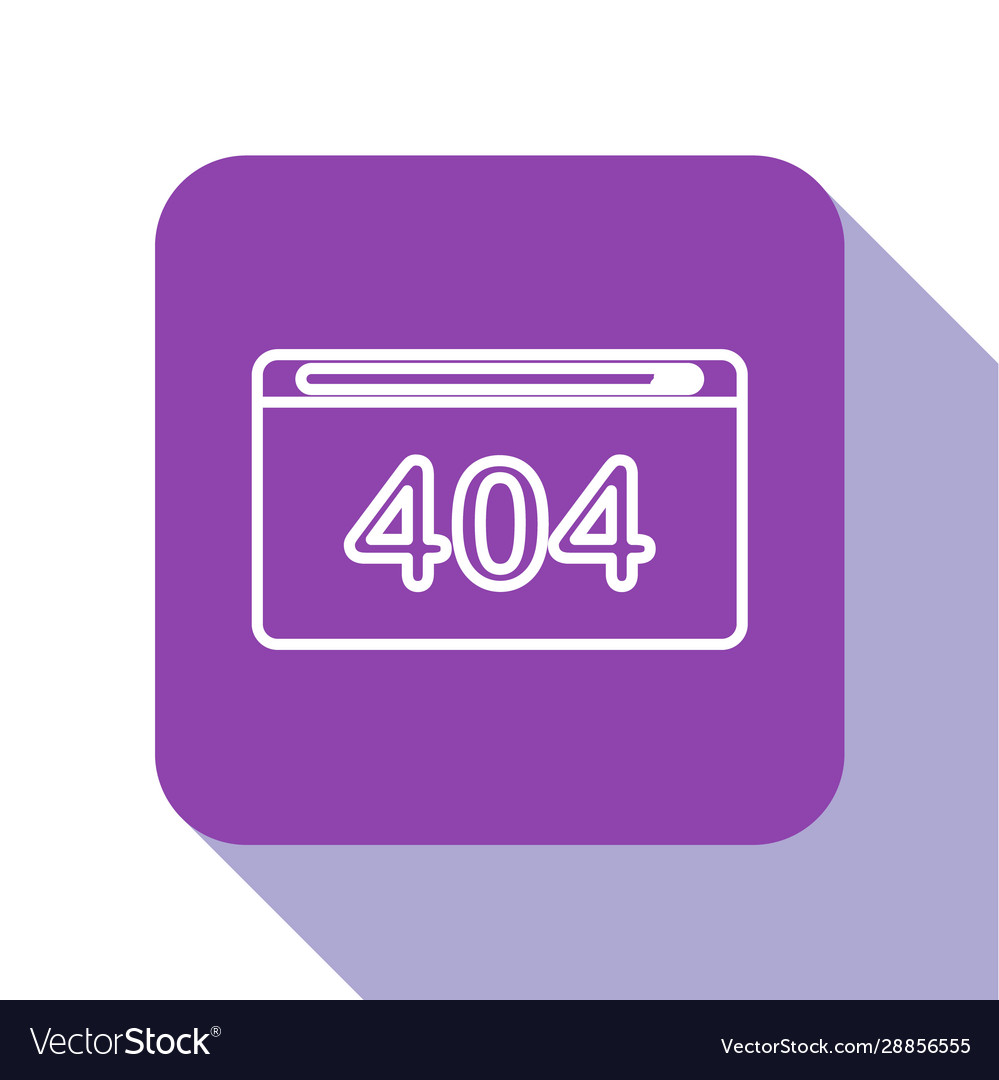 White line page with a 404 error icon isolated vector image White line page with a 404 error icon isolated