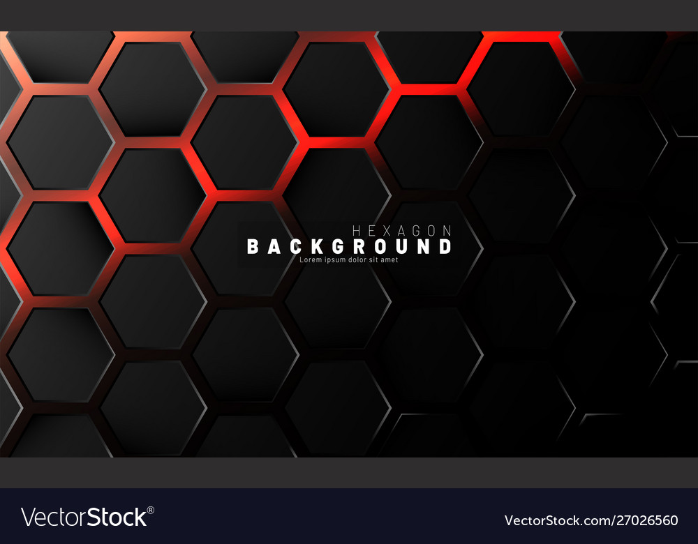 Abstract black hexagon pattern on neon gradient vector image Abstract black hexagon pattern on neon gradient
