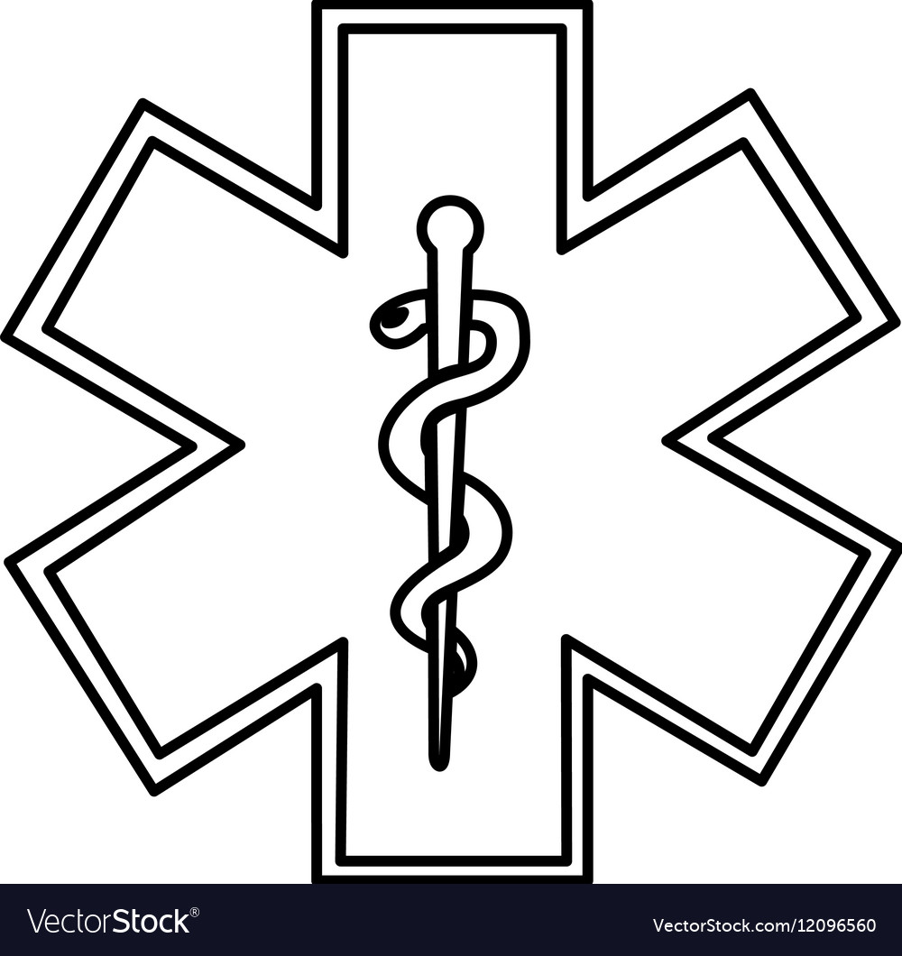 Caduceus symbol isolated icon Royalty Free Vector Image