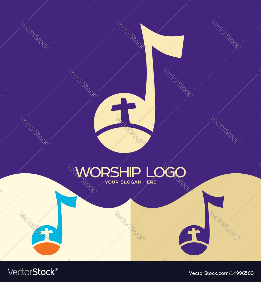 Cross of jesus in a musical note Royalty Free Vector Image