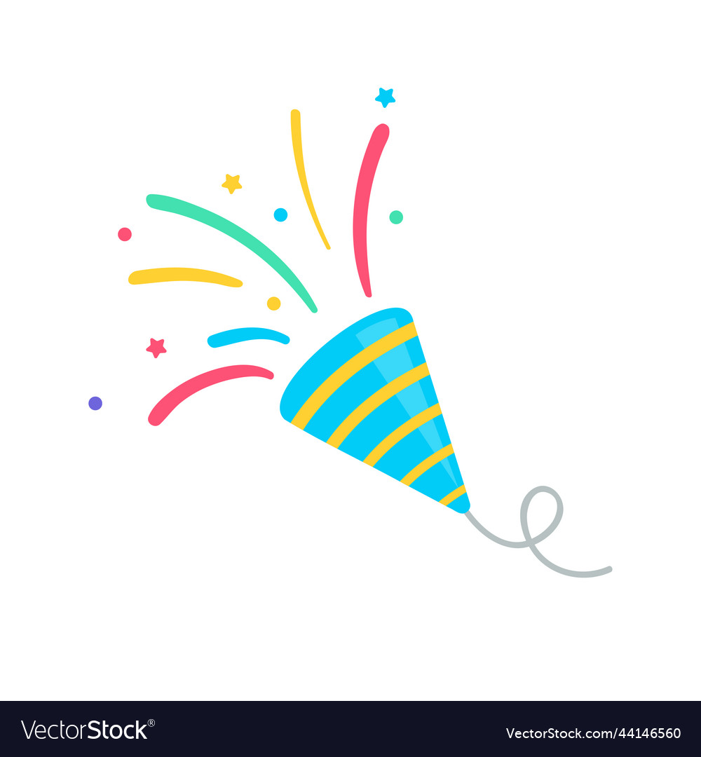 Fireworks draws a party confetti floating from vector image Fireworks draws a party confetti floating from