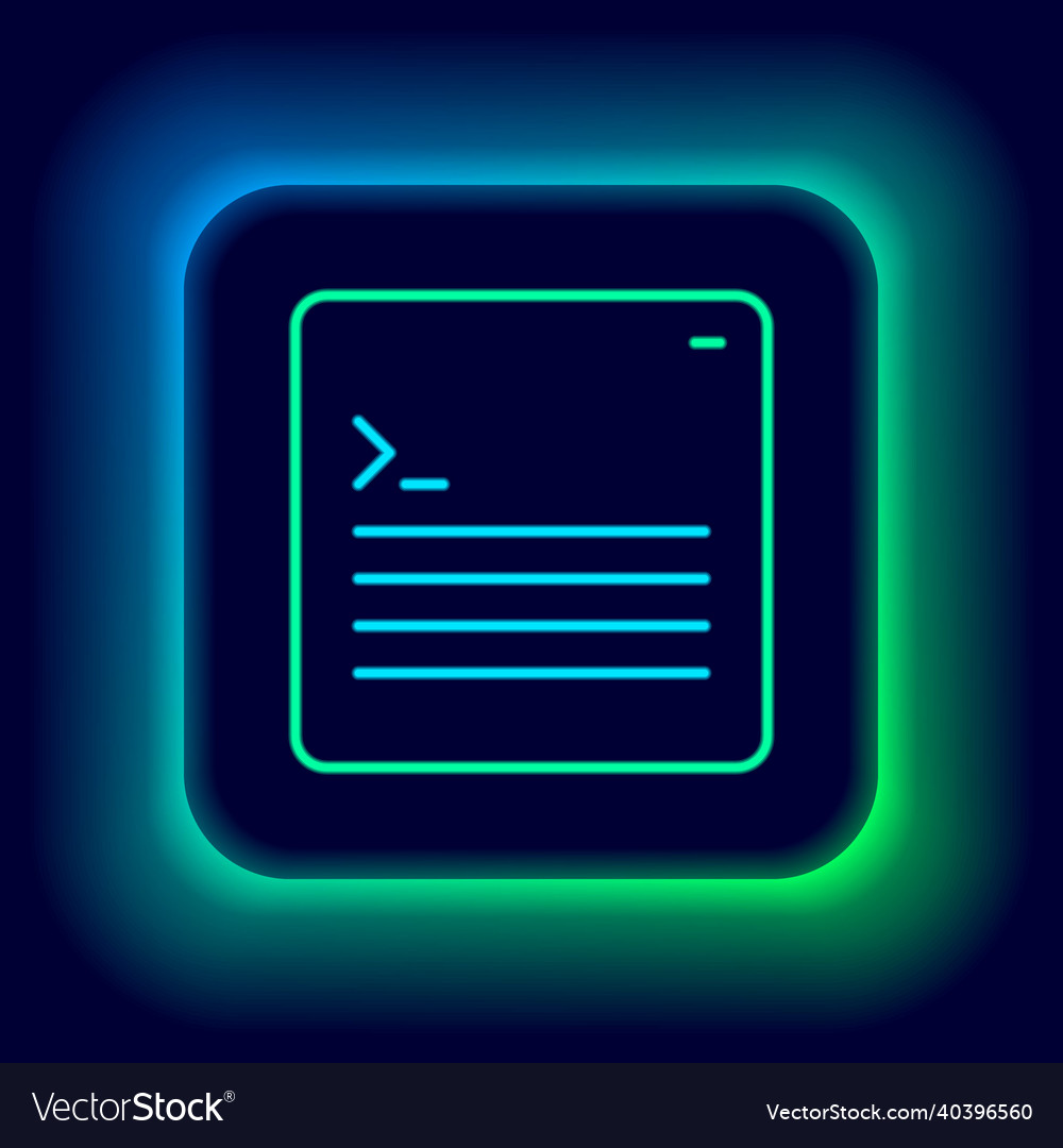 Glowing neon line software web developer vector image Glowing neon line software web developer