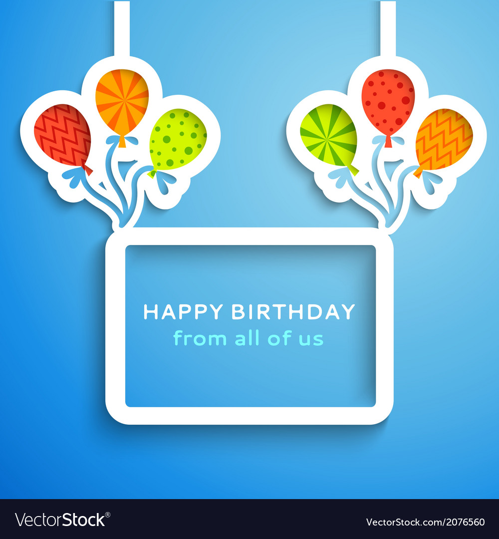 Happy Birthday Colorful Applique Background Vector Image