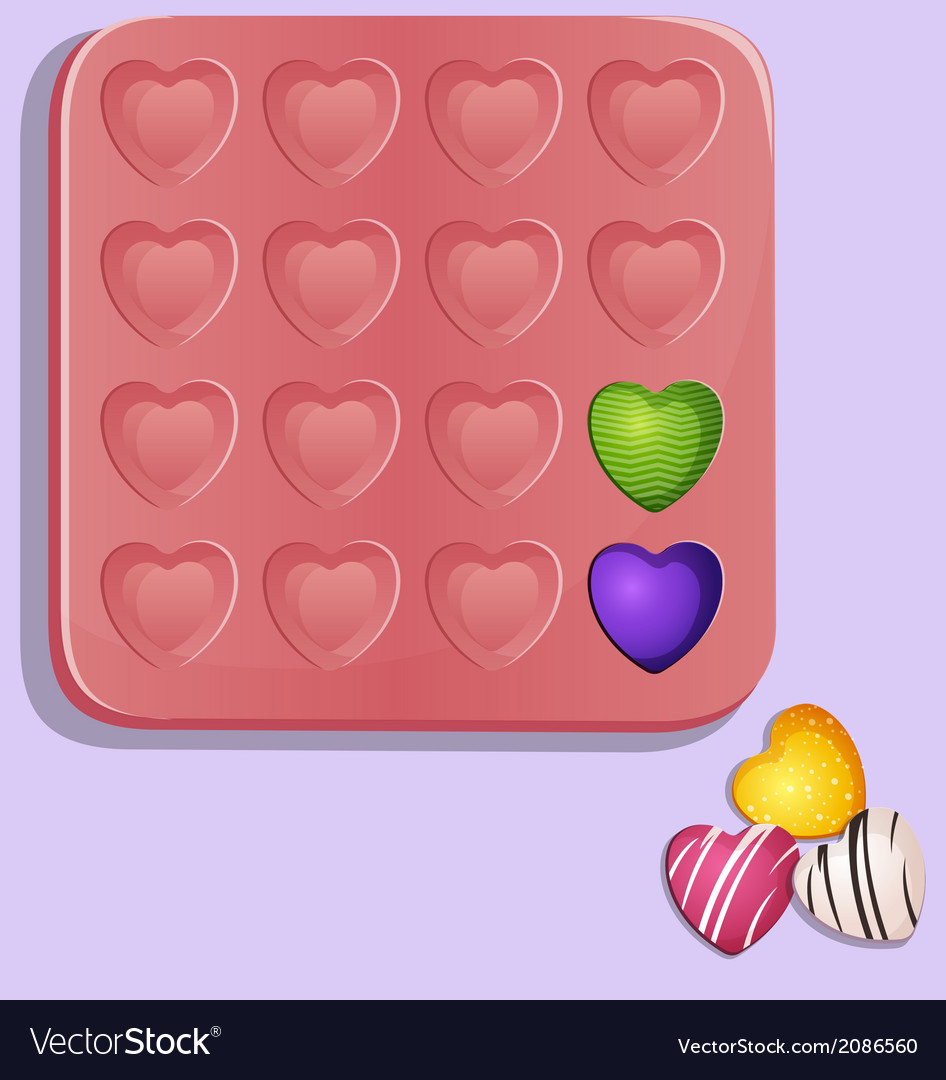 Heart shaped candy molds Royalty Free Vector Image