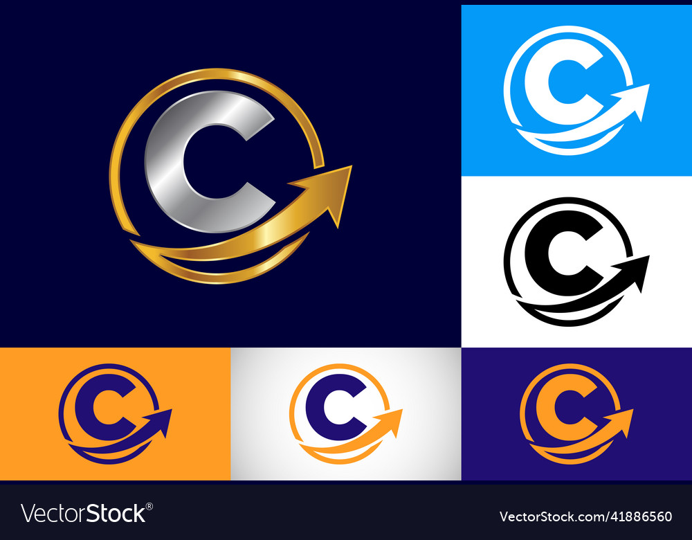 Initial c monogram alphabet symbol design