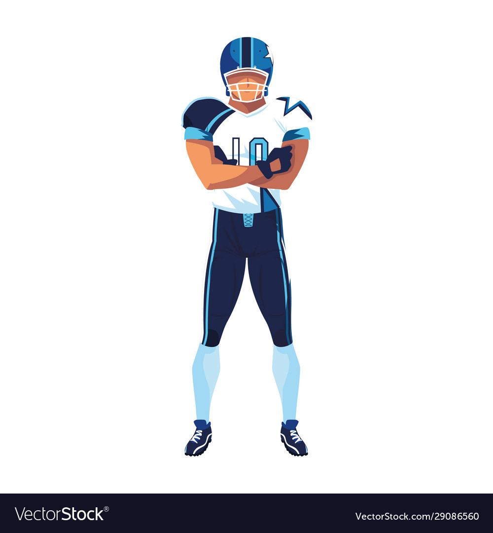 Man team player american football with uniform Vector Image