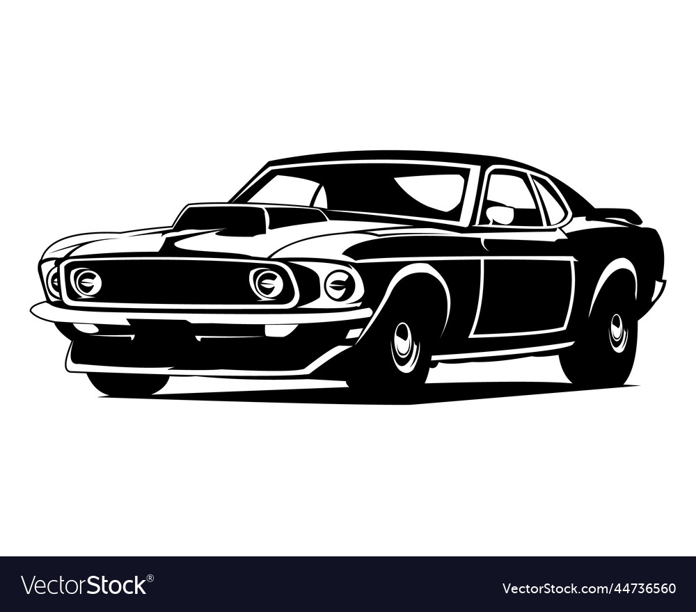 Old american muscle car isolated Royalty Free Vector Image