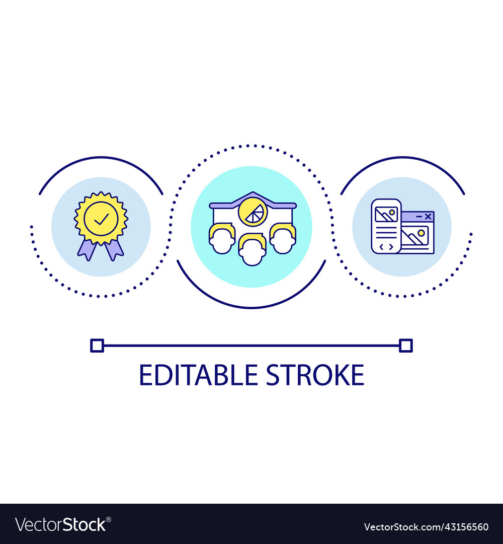 Promoting good quality product loop concept icon vector image Promoting good quality product loop concept icon