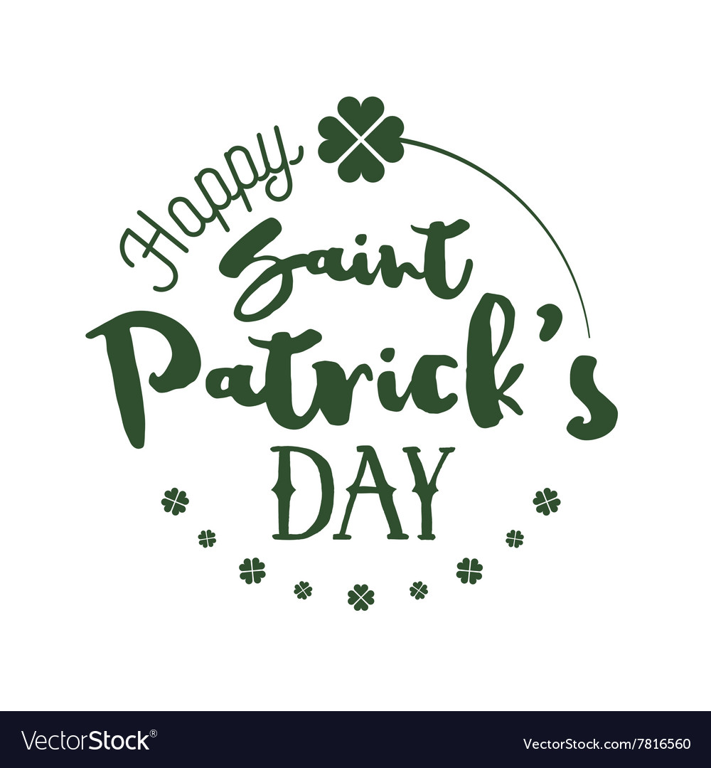 St patricks day typography design