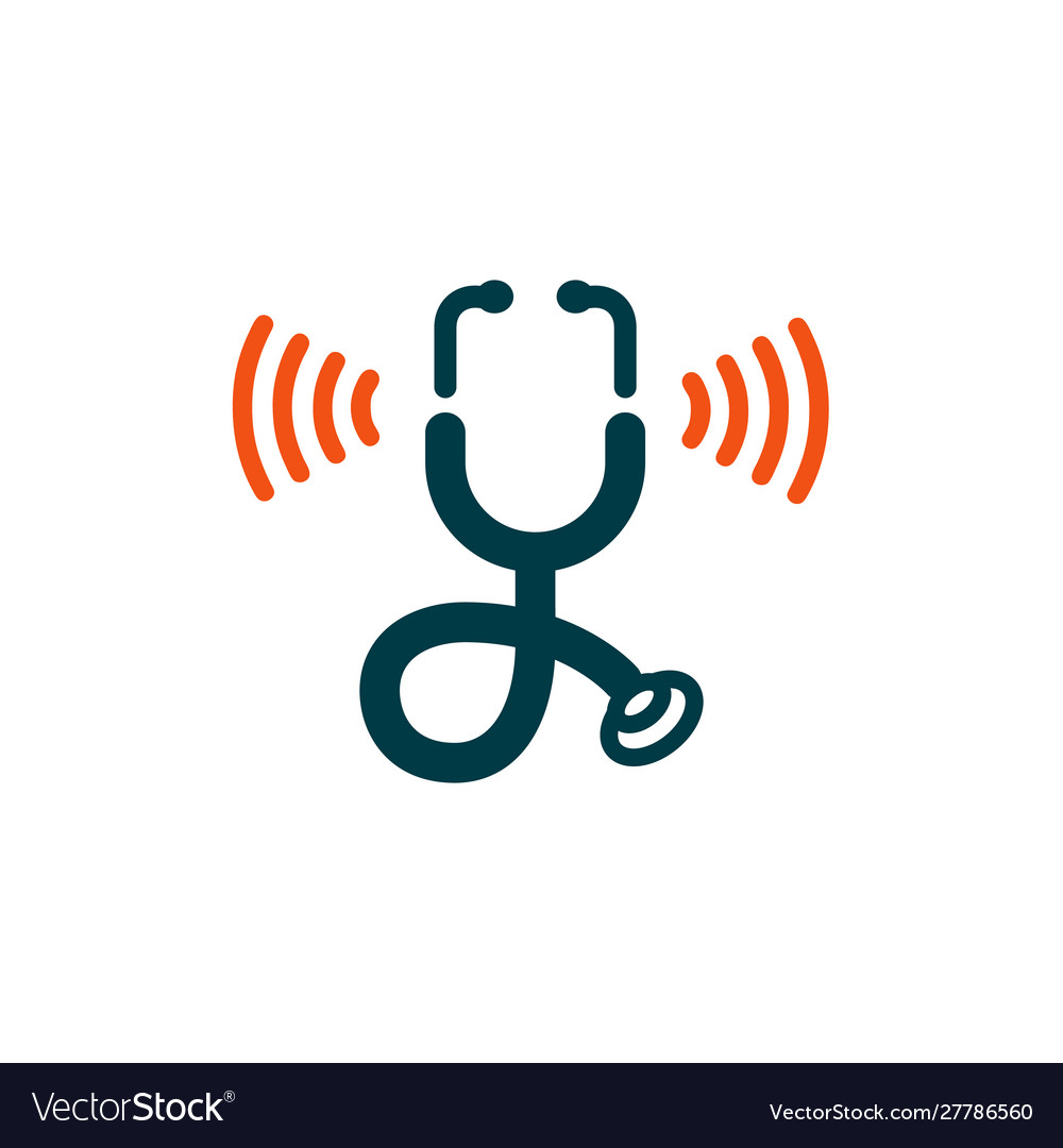 Stethoscope wifi medical logo icon design stock