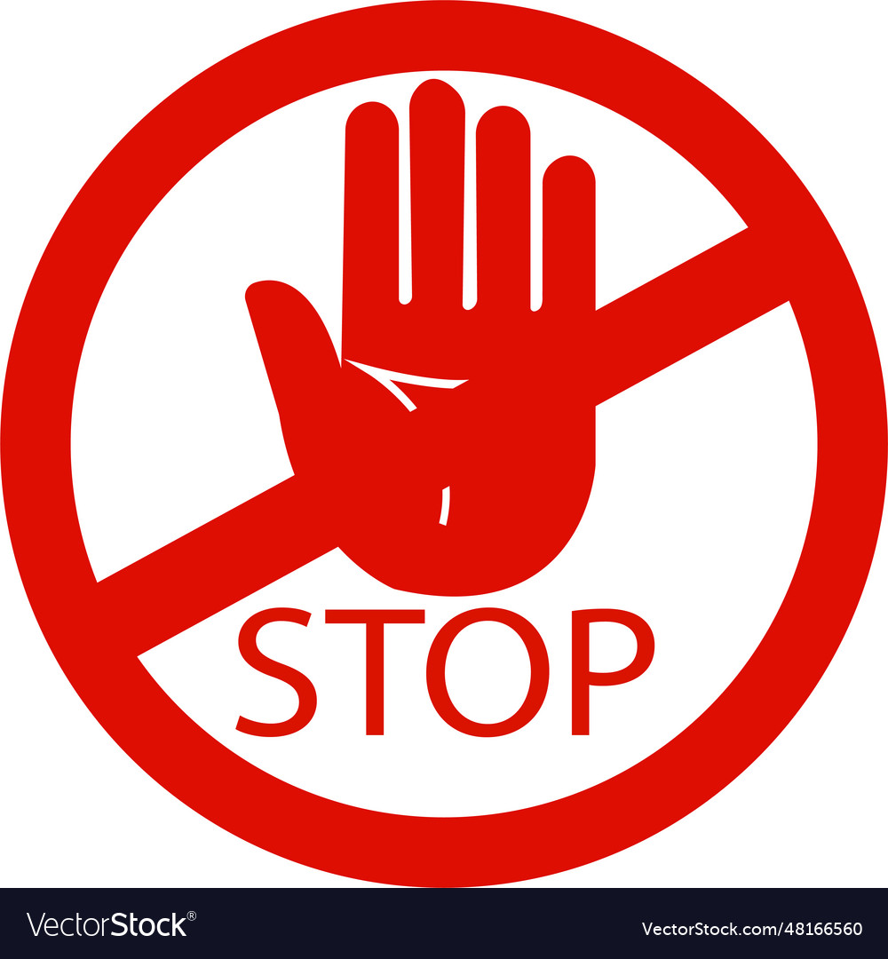 Stop sign traffic symbol rules Royalty Free Vector Image