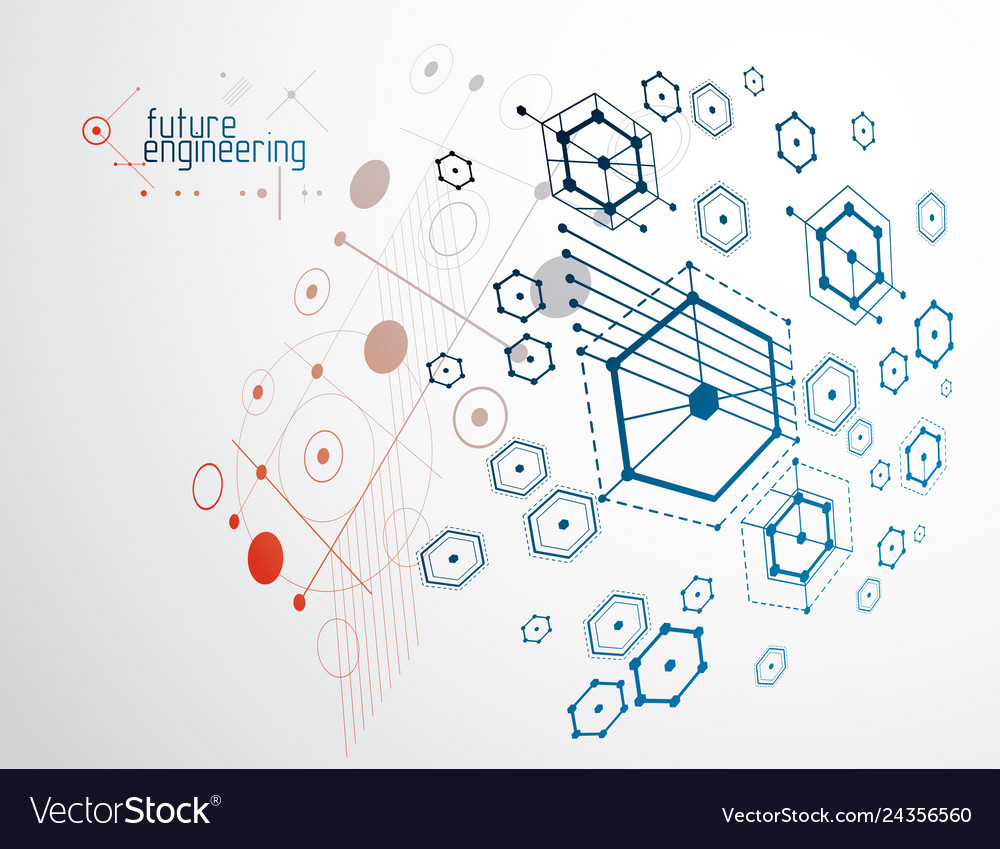 Technical plan abstract engineering draft for use vector image Technical plan abstract engineering draft for use