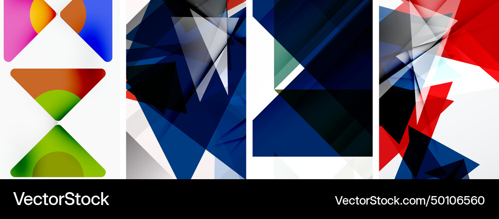 Triangle poster geometric background set Vector Image